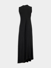Black Sleeveless Draped Maxi Dress