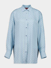 Gucci Light Blue Oversize GG Silk Shirt