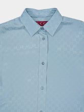 Gucci Light Blue Oversize GG Silk Shirt