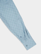 Gucci Light Blue Oversize GG Silk Shirt