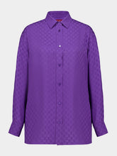 Gucci Purple GG Silk Jacquard Oversize Shirt