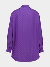 Gucci Purple GG Silk Jacquard Oversize Shirt
