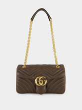Gucci Dark Taupe Leather GG Marmont Shoulder Bag