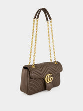 Gucci Dark Taupe Leather GG Marmont Shoulder Bag