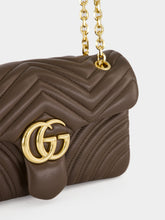 Gucci Dark Taupe Leather GG Marmont Shoulder Bag