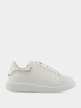 Alexander McQueen White Studded Leather Low-Top Sneakers