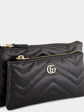 Gucci Black GG Marmont Pouch with Chain