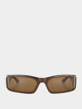 Balenciaga Sunset Rectangle Sunglasses in Dark Brown