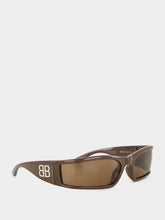 Balenciaga Sunset Rectangle Sunglasses in Dark Brown