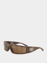 Balenciaga Sunset Rectangle Sunglasses in Dark Brown