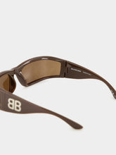 Balenciaga Sunset Rectangle Sunglasses in Dark Brown
