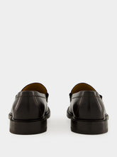 Gucci Dark Brown Leather Loafers with Web Detail