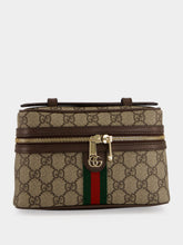 Gucci Beige and Brown Ophidia Small Vanity Bag