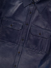 Alexander McQueen Navy Smooth Leather Long-Sleeve Shirt