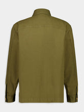 Saint Laurent Cassandre Overshirt in Vintage Kaki Cotton-Linen Gabardine