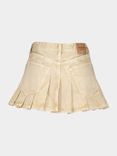 Balenciaga Beige Mini Pleated Denim Skirt