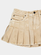Balenciaga Beige Mini Pleated Denim Skirt