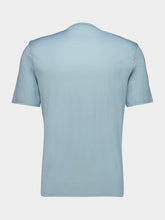 Fedeli Light Cyan Knitted Cotton T-Shirt