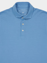 Fedeli Steel Blue Knitted Cotton Polo Shirt