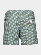 Fedeli Olive Green Stars Madeira Swim Trunks