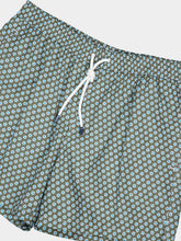 Fedeli Olive Green Stars Madeira Swim Trunks