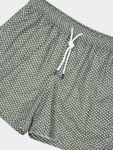 Fedeli Olive Green Print Madeira Swim Trunks