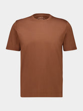 Fedeli Sienna Brown Knitted Cotton T-Shirt