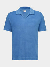 Fedeli Steel Blue Peter Terry Cotton Polo