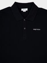 Alexander McQueen Black Logo Embroidered Cotton Polo