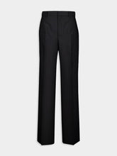 Gucci Black Pinstripe Wool Jacquard Trousers
