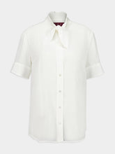 Gucci White Silk Crepe Short-Sleeve Shirt