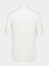 Gucci White Silk Crepe Short-Sleeve Shirt
