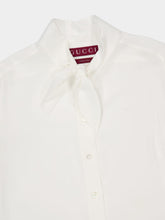 Gucci White Silk Crepe Short-Sleeve Shirt