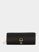 Gucci Black Silk Satin Gucci 73 Clutch with Horsebit