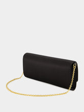 Gucci Black Silk Satin Gucci 73 Clutch with Horsebit