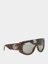 Gucci Dark Brown Tortoiseshell Rectangular Sunglasses
