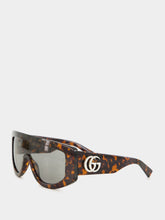 Gucci Dark Brown Tortoiseshell Rectangular Sunglasses