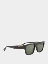 Gucci Web Detail Rectangular GG Sunglasses