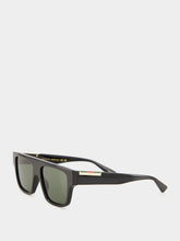 Gucci Web Detail Rectangular GG Sunglasses