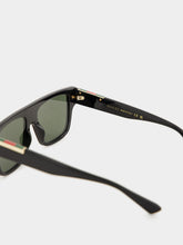 Gucci Web Detail Rectangular GG Sunglasses