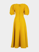 Gabriela Hearst Golden Birch Ranya Puff Sleeve Linen Maxi Dress