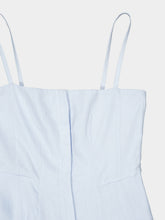 Gabriela Hearst Light Blue Linen Magritte Midi Dress with Straps