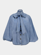 Zimmermann Skylark Blue Indra Denim Tie Blouse