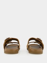 Gucci Brown GG Suede Double Buckle Sandals
