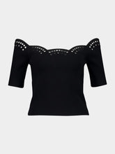 Altuzarra Black Posy Off-Shoulder Top