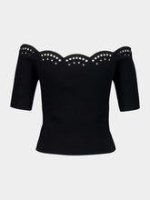 Altuzarra Black Posy Off-Shoulder Top