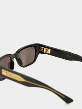 Bottega Veneta Black Grey Intrecciato Square Sunglasses