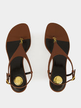 Saint Laurent Aesthetic Brown Cassandra 40 Mid-Heel Sandals