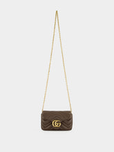 Gucci Dark Taupe Leather GG Marmont Mini Shoulder Bag