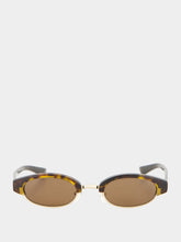 Alexander McQueen Ellipse Sunglasses in Havana and Brown